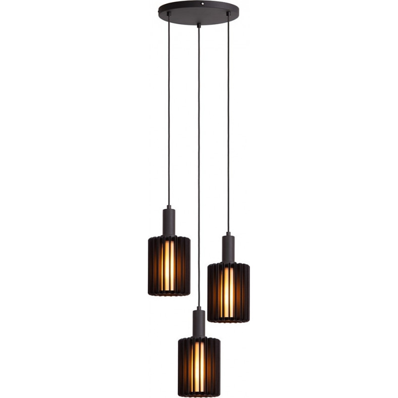 Lampa wisząca potrójna Lambres 40cm czarna Lucide