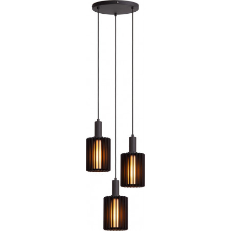 Lampa wisząca potrójna Lambres 40cm czarna Lucide