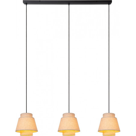 Lampa wisząca japandi 3 punktowa na listwie Tribute 120cm kremowa Lucide