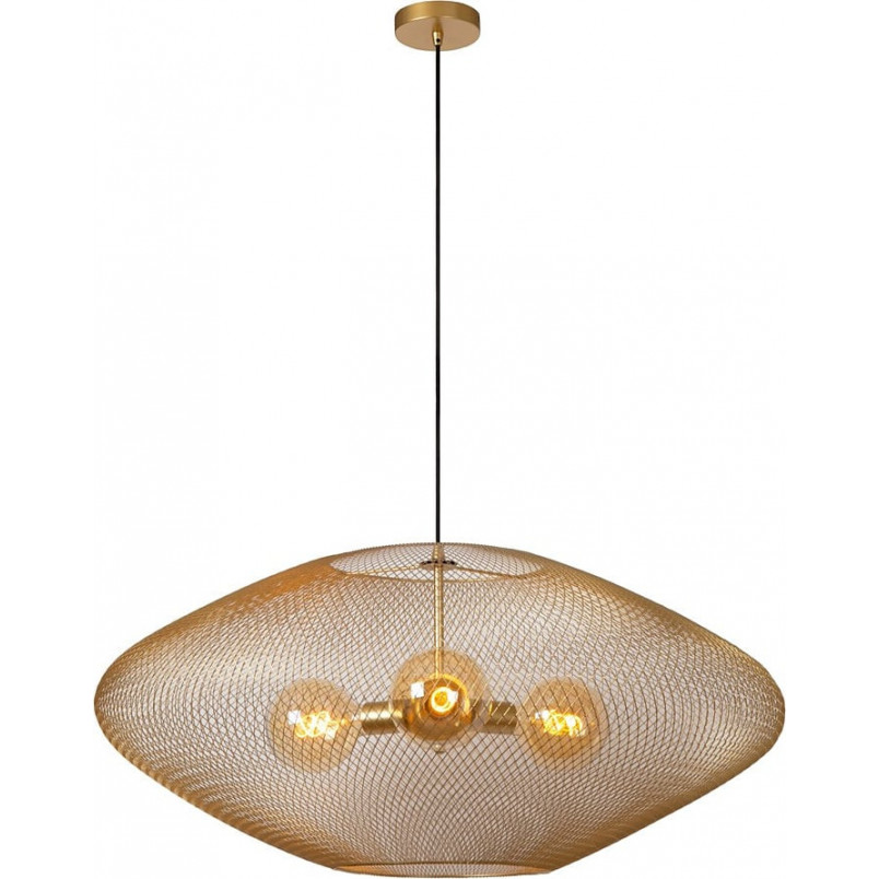Lampa wisząca ażurowa Mesh 85cm matowe złoto / mosiądz Lucide