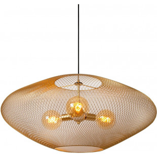 Lampa wisząca ażurowa Mesh 85cm matowe złoto / mosiądz Lucide