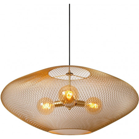 Lampa wisząca ażurowa Mesh 85cm matowe złoto / mosiądz Lucide