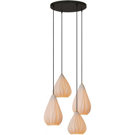 Lampa wisząca porcelanowa potrójna Cinzia 55,5cm biała Lucide