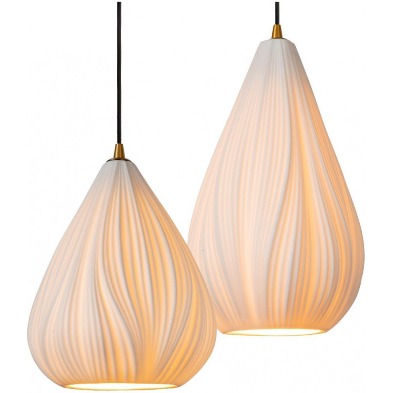 Lampa wisząca porcelanowa potrójna Cinzia 55,5cm biała Lucide