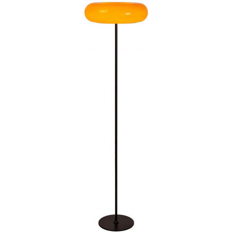 Lampa podłogowa szklana retro Sentino 150cm taupe / czarny Lucide