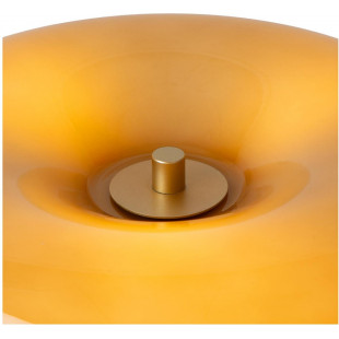 Lampa stołowa szklana retro Sentino taupe / matowe złoto / mosiądz Lucide