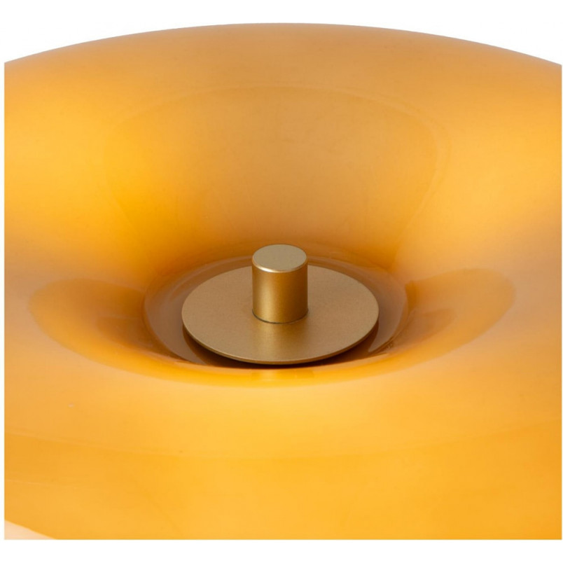 Lampa stołowa szklana retro Sentino taupe / matowe złoto / mosiądz Lucide