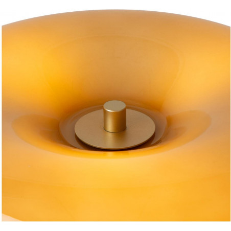Lampa stołowa szklana retro Sentino taupe / matowe złoto / mosiądz Lucide