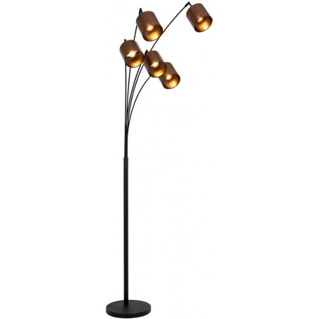 Lampa podłogowa 5 punktowa Rankos 30cm H200cm rdzawy brąz / czarny Lucide