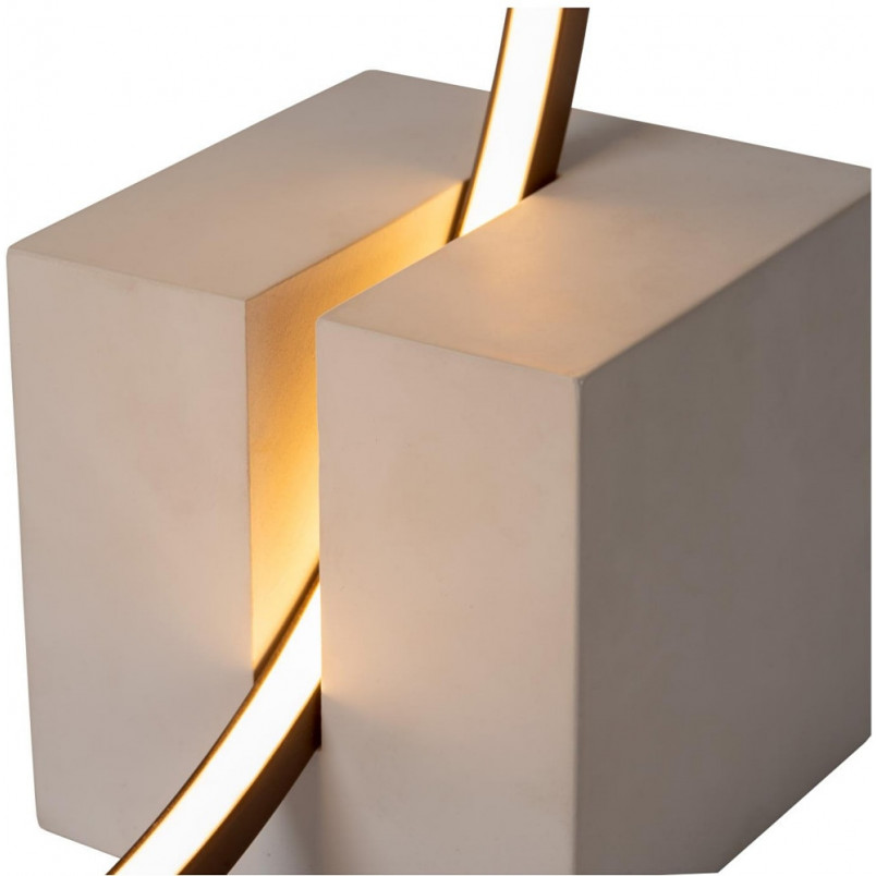 Lampa stołowa nowoczesna na betonowej podstawie Cirkelis LED 30,6cm czarna Lucide