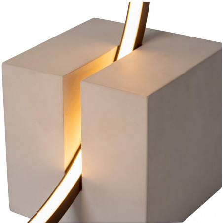 Lampa stołowa nowoczesna na betonowej podstawie Cirkelis LED 30,6cm czarna Lucide