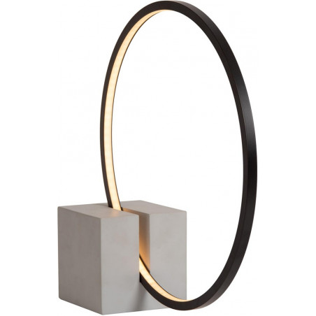 Lampa stołowa nowoczesna na betonowej podstawie Cirkelis LED 30,6cm czarna Lucide