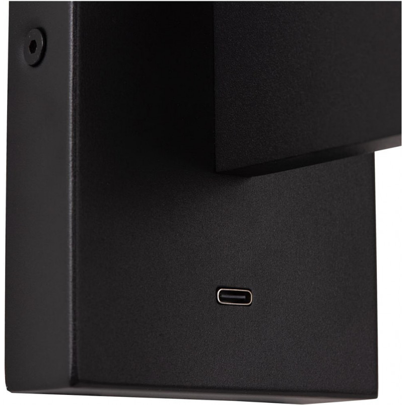 Kinkiet pionowy z usb Finan LED czarny Lucide