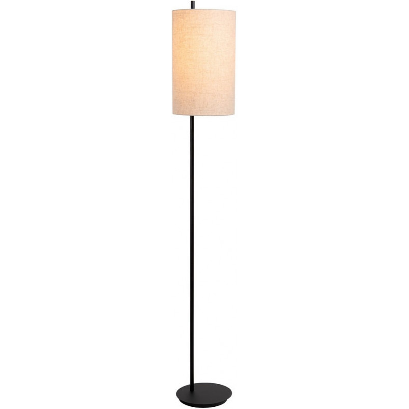 Lampa podłogowa z lnianym abażurem Magic 165cm kremowo-czarna Lucide