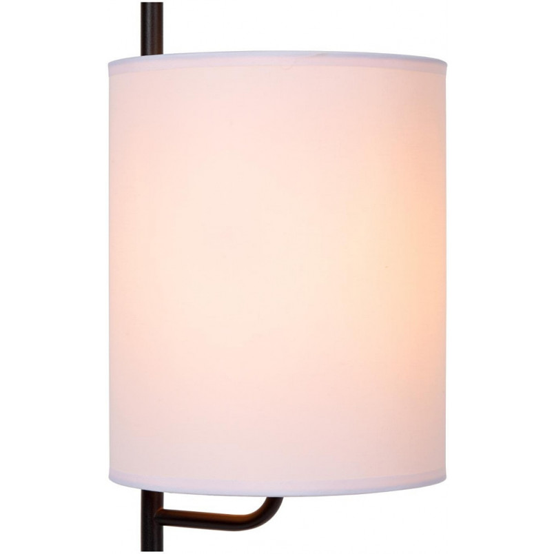 Lampka nocna z lnianym abażurem Magic kremowo-czarna Lucide