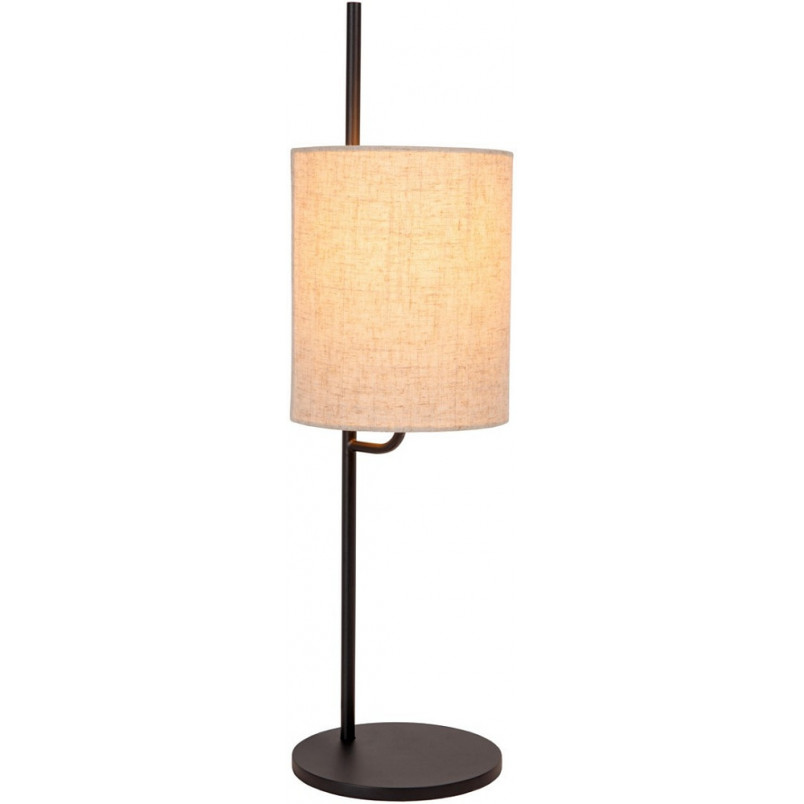 Lampka nocna z lnianym abażurem Magic kremowo-czarna Lucide