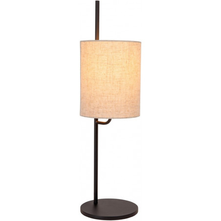 Lampka nocna z lnianym abażurem Magic kremowo-czarna Lucide