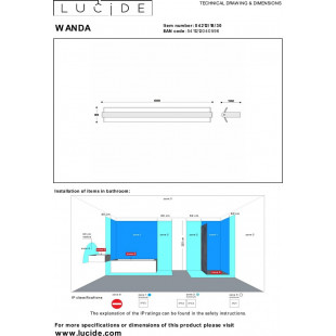 Kinkiet łazienkowy nad lustro Wanda LED 3000K 60cm czarny Lucide