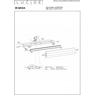 Kinkiet łazienkowy nad lustro Wanda LED 3000K 45cm czarny Lucide