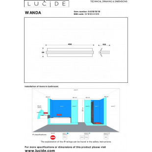 Kinkiet łazienkowy nad lustro Wanda LED 3000K 45cm czarny Lucide