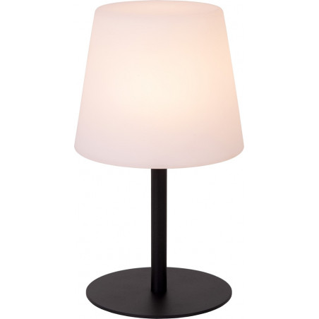 Lampka zewnętrzna bezprzewodowa na stół Tyon opal / czarny Lucide
