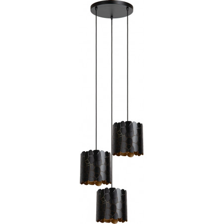 Lampa wisząca dekoracyjna potrójna Almelo III 45cm czarny / matowe złoto / mosiądz Lucide