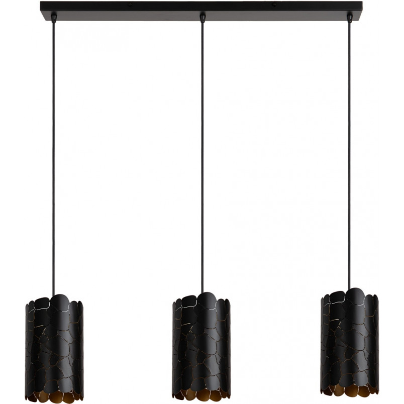 Lampa wisząca dekoracyjna na listwie Almelo III 92cm czarny / matowe złoto / mosiądz Lucide