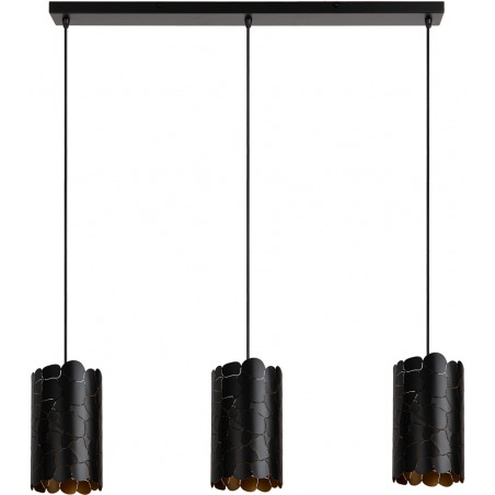 Lampa wisząca dekoracyjna na listwie Almelo III 92cm czarny / matowe złoto / mosiądz Lucide