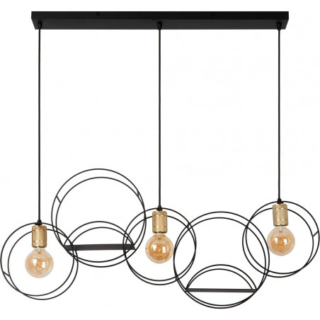 Lampa wisząca loft z półkami Circle 104cm czarno-złota Lucide