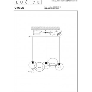 Lampa wisząca loft z półkami Circle 104cm czarno-złota Lucide