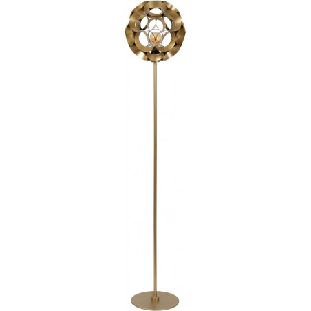 Lampa podłogowa kula modern Hannelore 30cm H150cm matowe złoto / mosiądz Lucide