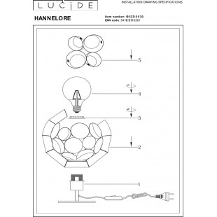 Lampa stołowa kula modern Hannelore 25cm czarna Lucide