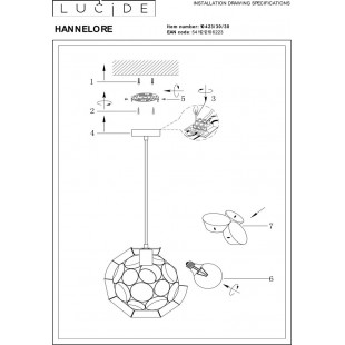 Lampa wisząca kula modern Hannelore 30cm czarna Lucide
