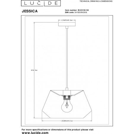 Lampa wisząca sznurkowa Jessica 30cm różowa Lucide