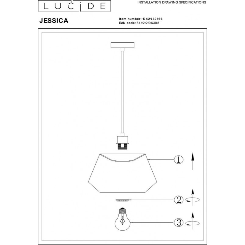 Lampa wisząca sznurkowa Jessica 30cm różowa Lucide