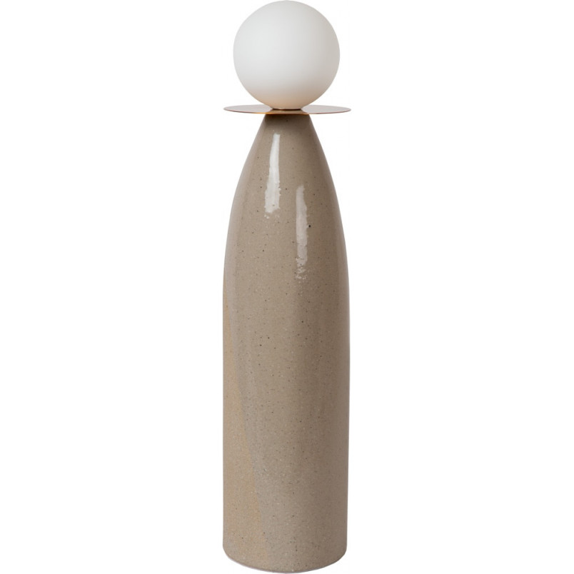 Lampa stołowa ceramiczna ze szklaną kulą Figaro 12cm H53,5cm opal / szary Lucide