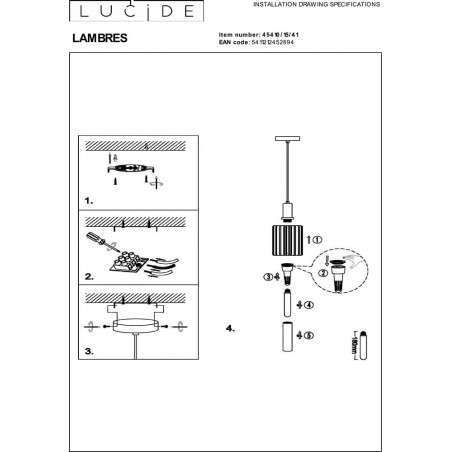 Lampa wisząca Lambres 15cm taupe Lucide