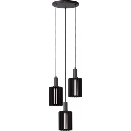 Lampa wisząca potrójna Lambres 40cm czarna Lucide
