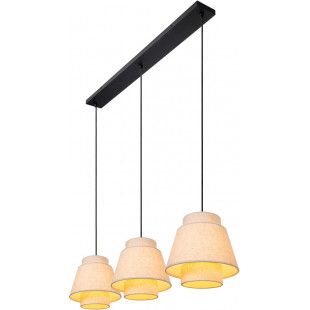 Lampa wisząca japandi 3 punktowa na listwie Tribute 120cm kremowa Lucide