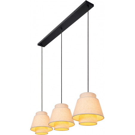 Lampa wisząca japandi 3 punktowa na listwie Tribute 120cm kremowa Lucide