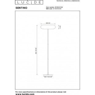 Lampa podłogowa szklana retro Sentino 150cm taupe / czarny Lucide