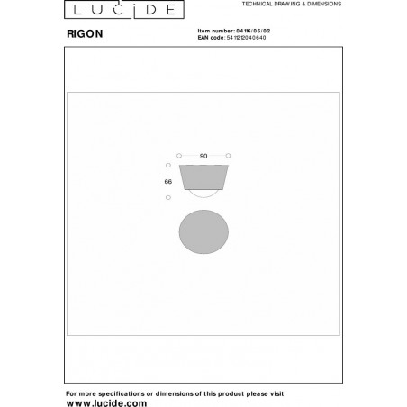 Lampa spot Rigon LED 3000K 6cm złota Lucide
