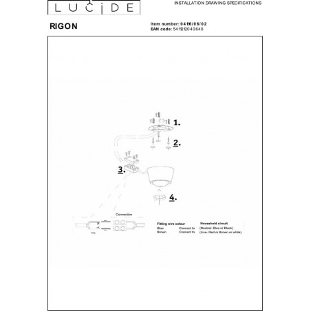 Lampa spot Rigon LED 3000K 6cm złota Lucide