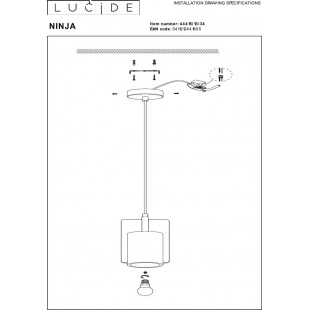 Lampa betonowa wisząca loft Ninja 15,5cm żółta Lucide