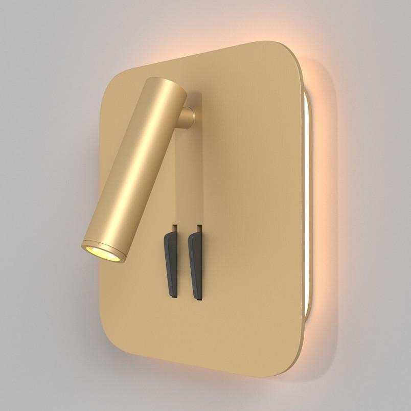 Kinkiet podwójny z włącznikiem Ios 176 Square LED matowe złoto Maytoni