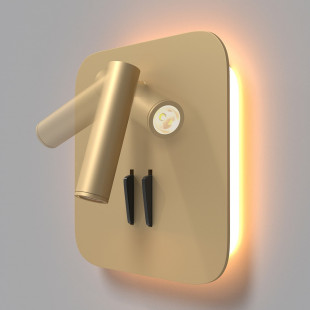 Kinkiet podwójny z włącznikiem Ios 176 Square LED matowe złoto Maytoni