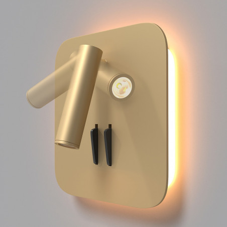 Kinkiet podwójny z włącznikiem Ios 176 Square LED matowe złoto Maytoni