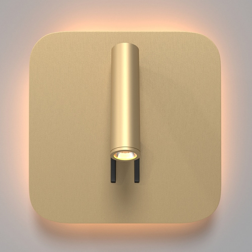 Kinkiet podwójny z włącznikiem Ios 176 Square LED matowe złoto Maytoni