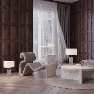Lampa na komodę hampton Muse biały / przeźroczysty / chrom Maytoni