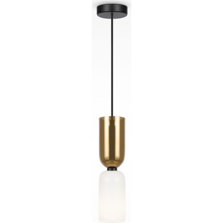 Lampa wisząca szklana designerska Memory 8cm biały / złoty Maytoni